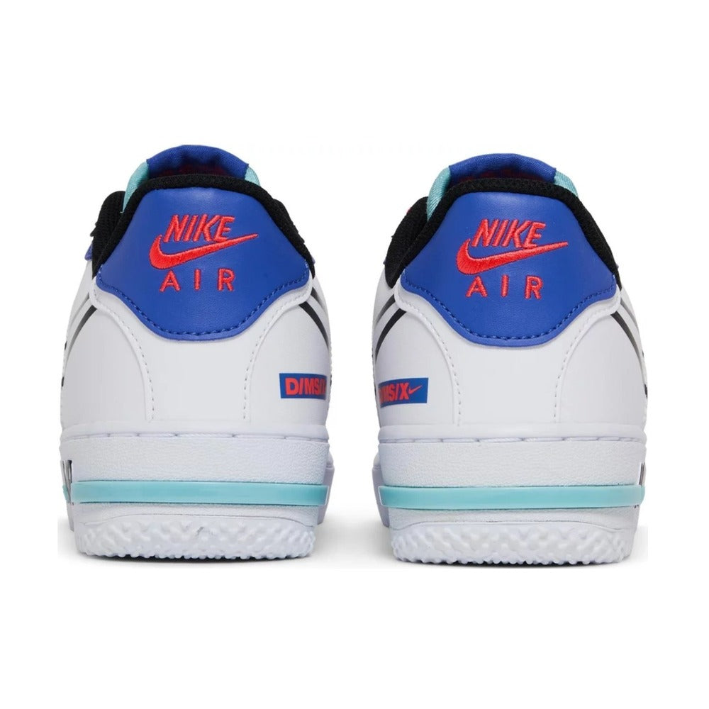 Nike Air Force 1 React White Astronomy Blue Laser Crimson